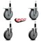 Service Caster 6'' Thermoplastic Rubber Swivel 1-1/8'' Expanding Stem Caster Set 2 Total Lock Brakes, 4PK SCC-EXTTL20S614-TPRB-2-S-2-118 - alternate 3